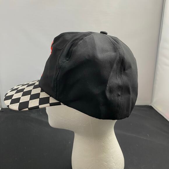 Vintage Seagram's 7 Checkered Bill Racing Cap Black Red Crown Hat - Picture 4 of 6